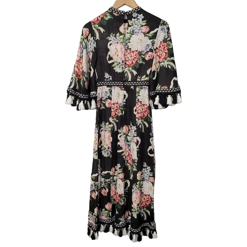 Alice McCall Black Magic Moments Linen Midi Dress NWT - Picture 4 of 15